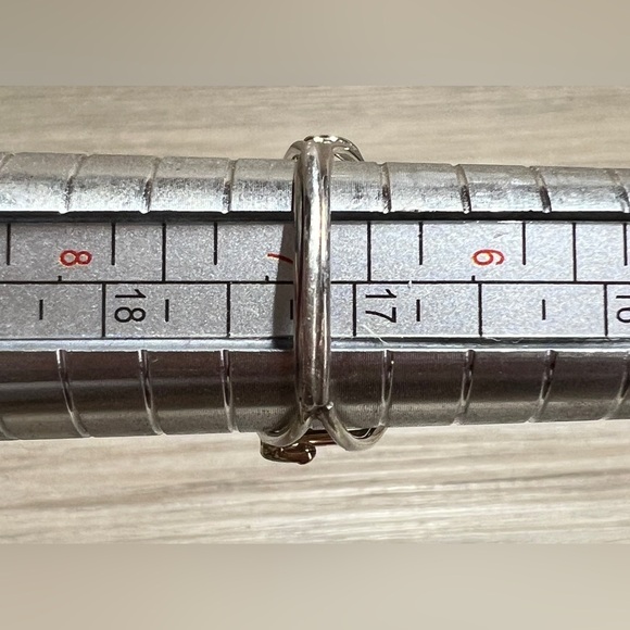 Handmade Designer Signed Sterling Silver & Gold Turquoise Ring, Size 7, 3.4g - Picture 10 of 10